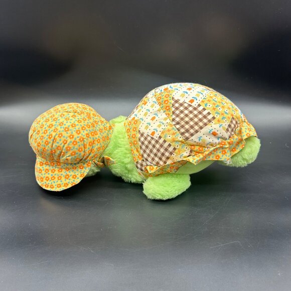 Vintage Knickerbocker Turtle 1970s Stuffed Animal Patchwork Shell Green READ - Picture 2 of 10